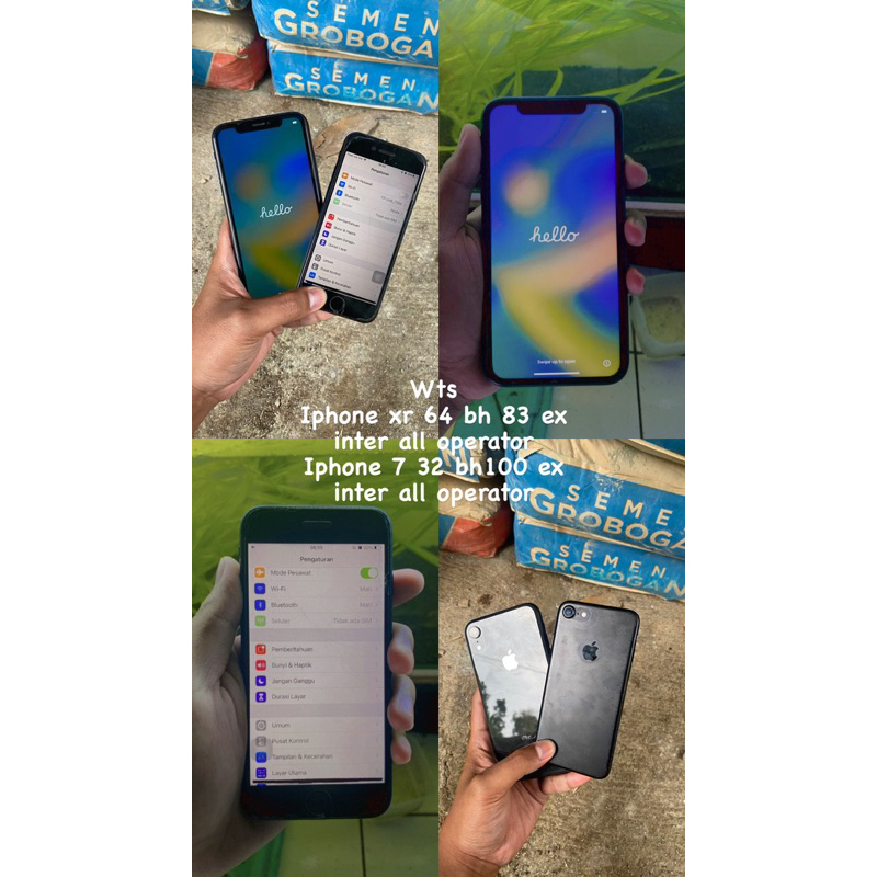 Apple iPhone bekas ex inter xr 64gb & 7 32gb