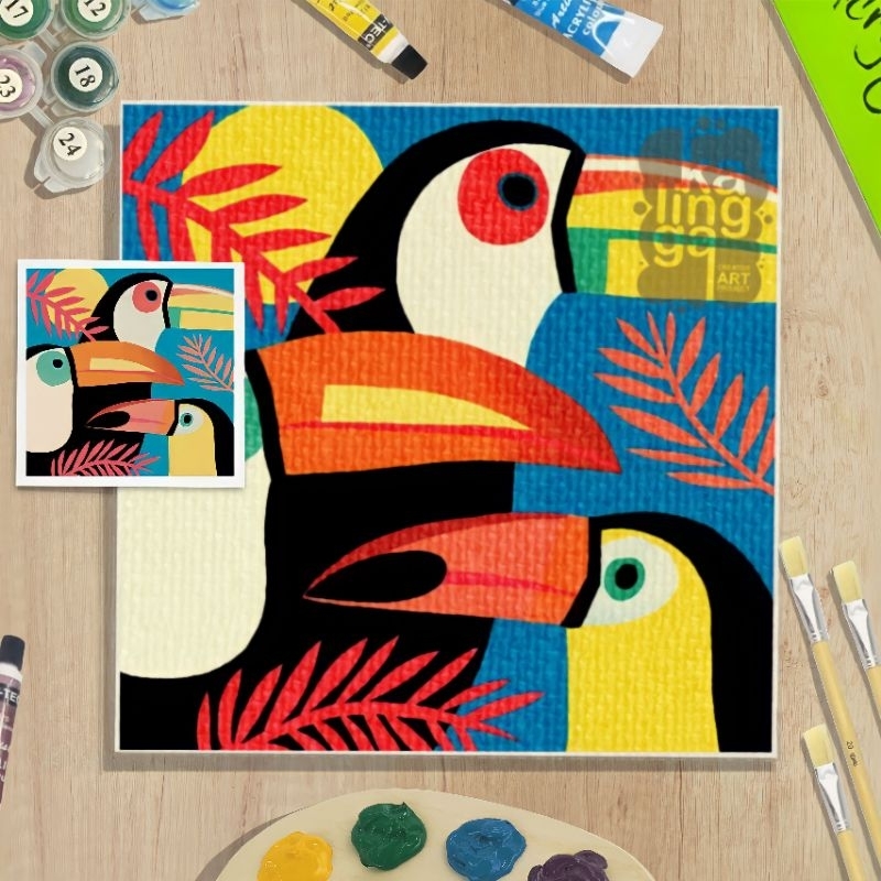 

PAINT BY NUMBER KIT AESTHETIC BIRD SERIES 20 X 20 CM