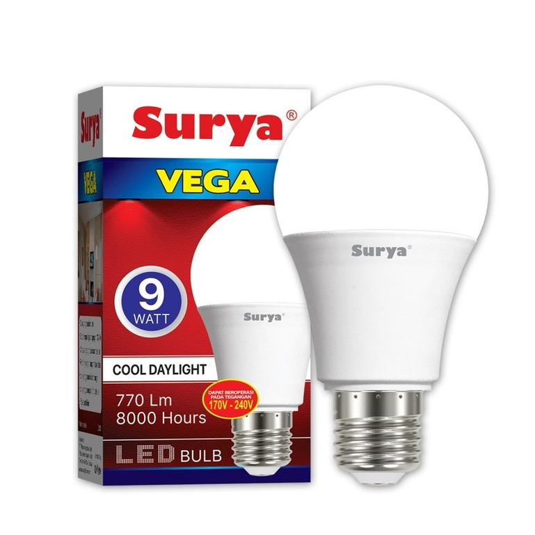 Lampu Led Bulb Surya Vega 9 Watt Cool Day Light Putih SNI Original