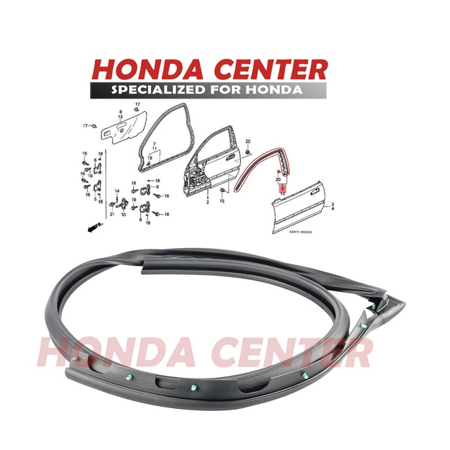 Karet sub seal pintu honda civic estilo 1992 1993 1994 1995 72235-SR3 72365-SR3