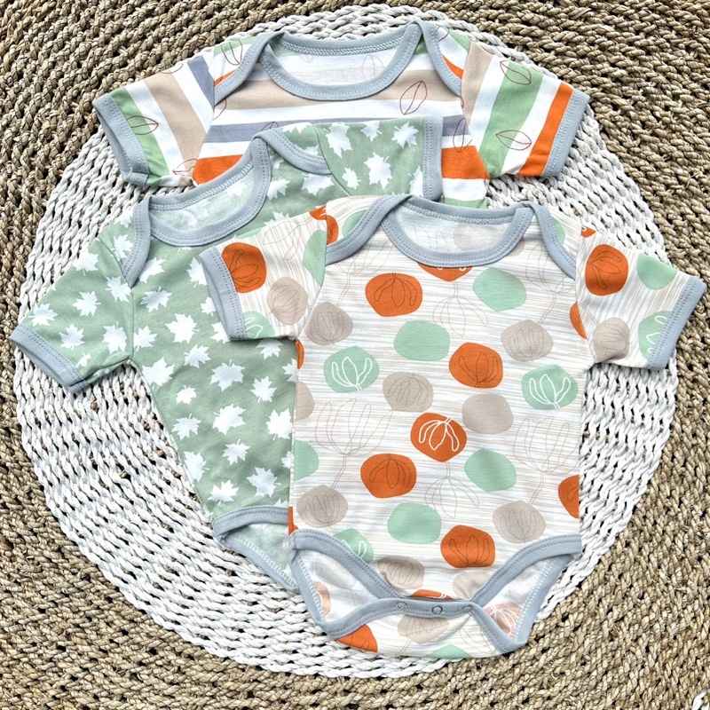 PROMO 7.7 3pcs Jumper Bayi Bodysuit Motif Jerapah  Full Sablon Jumper Bayi Newborn SNI DNW BABY