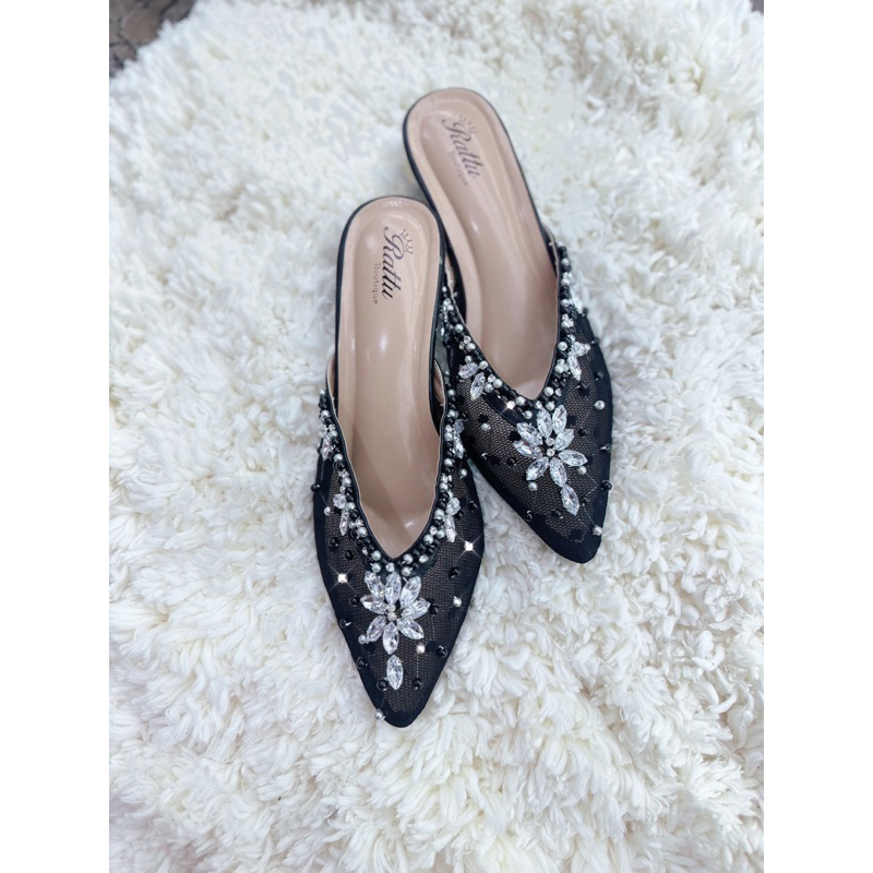 Termurah!!! COD HEELS 5cm brukat payet mewah Marwah abu / wedding shoes silver / sepatu pengantin abu / sepatu seserahan / sepatu tunangan / sepatu wisuda