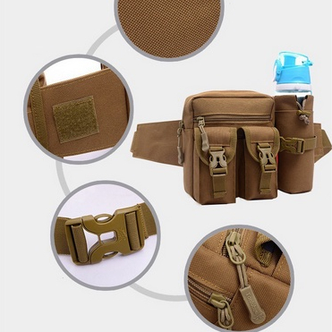 Tas Pinggang Pria Dengan Tempat Botol Minum / Tas Pinggang Pria Army / Tas Pinggang Tactical / Crossbody Bag