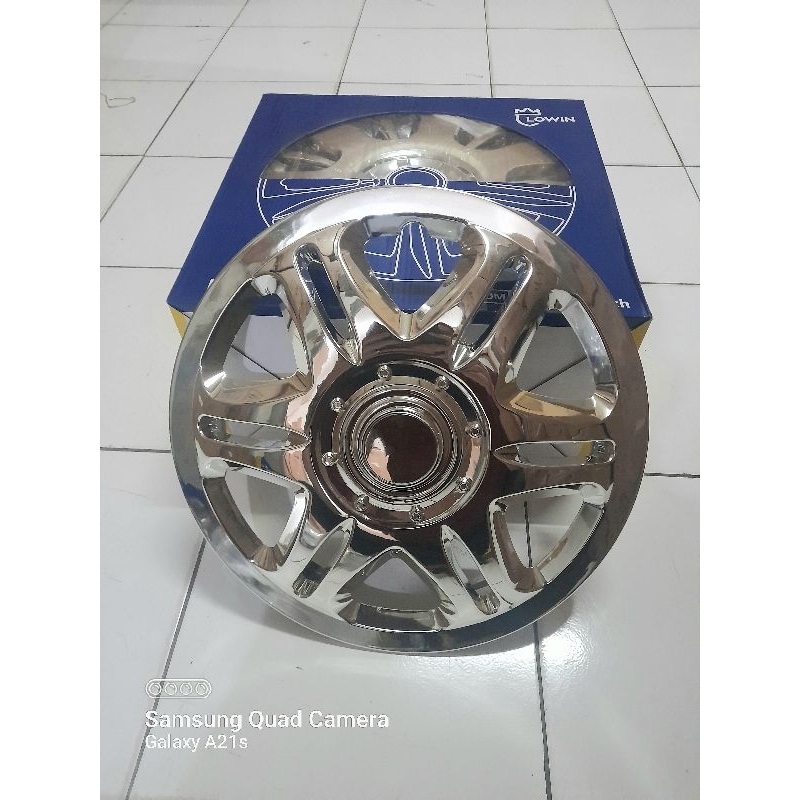 Wheel Dop Cover Velg Standar Kaleng Dop Roda Ring 12 Ring 13 Ring 14 Warna Chrome ( Harga Set 4pc )