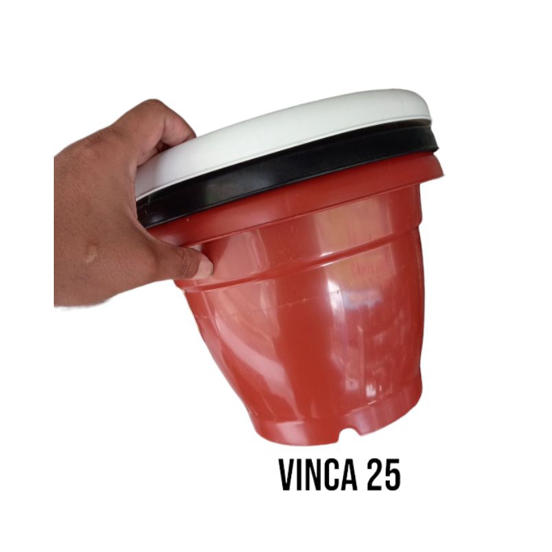 Pot Bunga Plastik Pot Vinca Ukuran 25