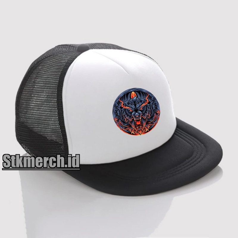 Topi Snapback Trucker / Snapback Hat Trucker / Topi Jaring Distro / Topi Desain Gambar Logo - Srigal
