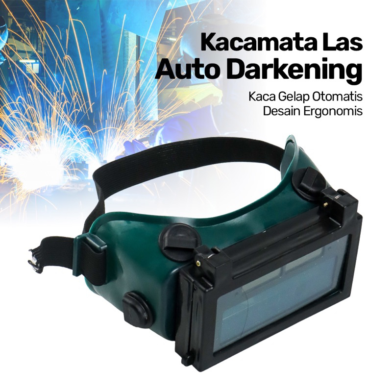 TRUSOXIN Kacamata Las Otomatis Auto Darkening Soldering Googles - YZ01 - Black/Green