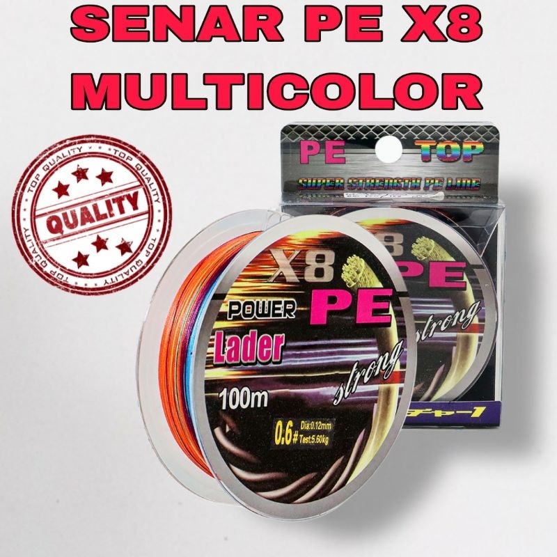 SENAR PE X8 ZERO MULTICOLOR 100METER BENANG PE X8 MULTICOLOR