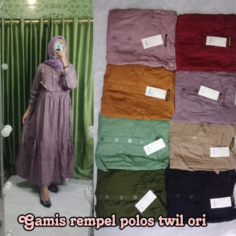 SALE (ngabisin stok) GAMIS REMPEL DADA POLOS twil ori
