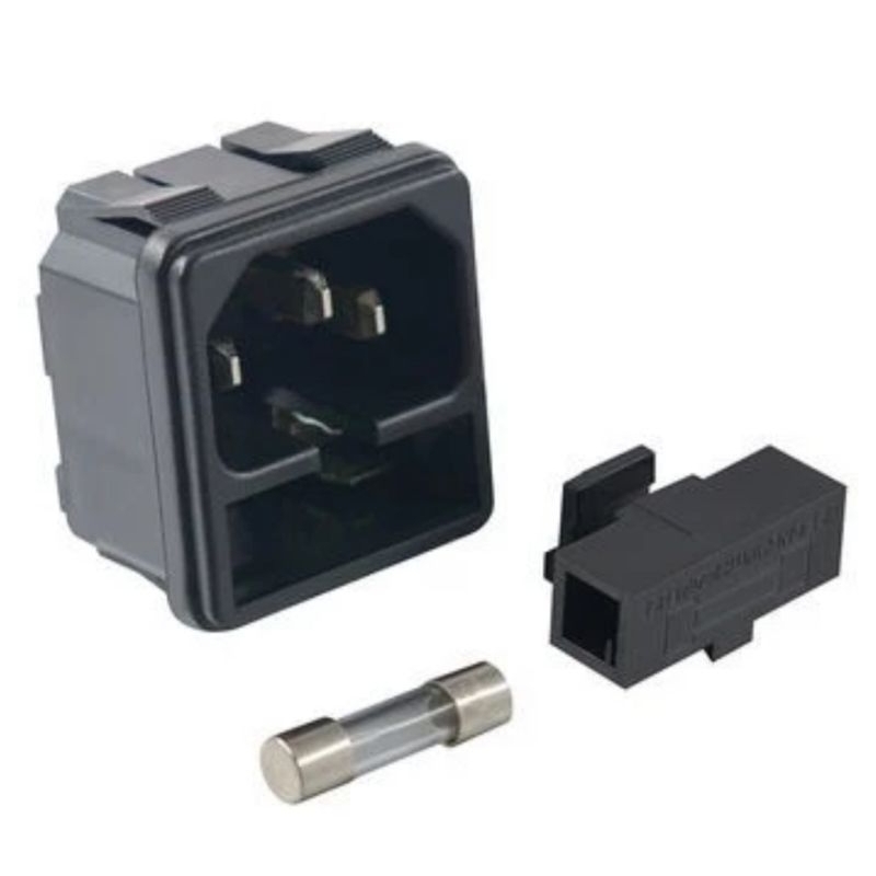 Socket kabel power AC 3pin lubang fuse sekring PSU PC KOMPUTER