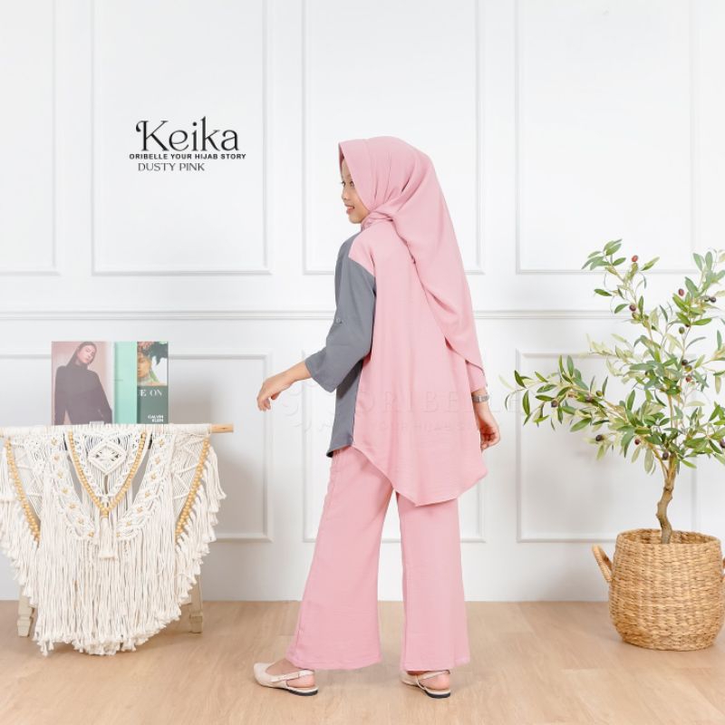 KEIKA SET HIJAB SETELAN REMAJA 10-12 TAHUN/ALEXA SET ANAK CRINKLE AIRFLOW/BAJU ANAK REMAJA KEKINIAN/FAR MOSLEMSTORE