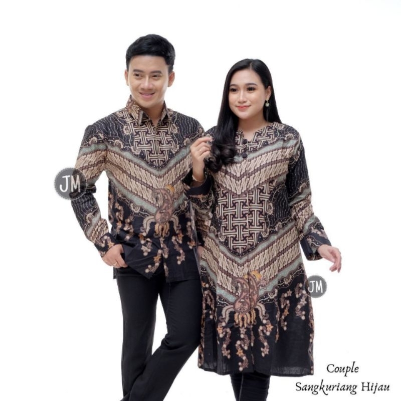 Tunik Batik Couple Modern M L XL XXL Set Pakai Couple Batik Atasan Batik Tunik Wanita Kantor