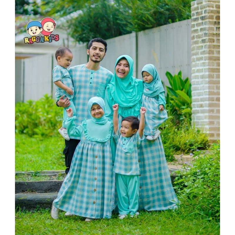 Ragga kids Sarimbit(warna Mint) Gamis. koko anak & Dewasa Terbaru