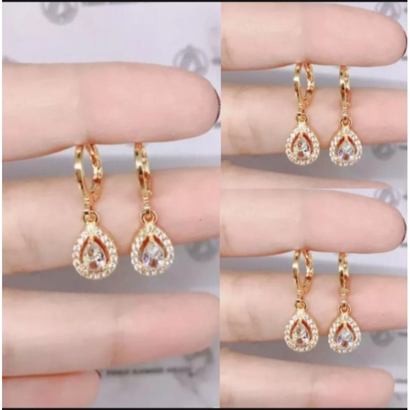 Anting Xuping Gold Anting Dewasa Model Clip Permata