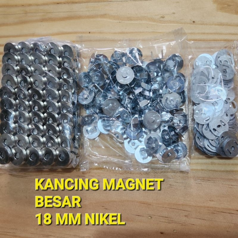 KANCING MAGNET TAS / DOMPET UK.18 MM NIKEL