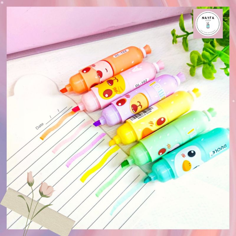 

Stabilo Sosis Isi 6 Pcs Stabilo Dua Sisi Free Pouch Alat Tulis Unik Highlighter Murah COD