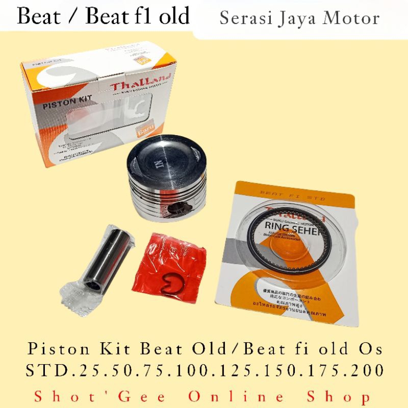 PISTON KIT SEHER THALLAND HONDA BEAT F1 LAMA / SCOOPY F1 OLD / SPACY F1 OLD