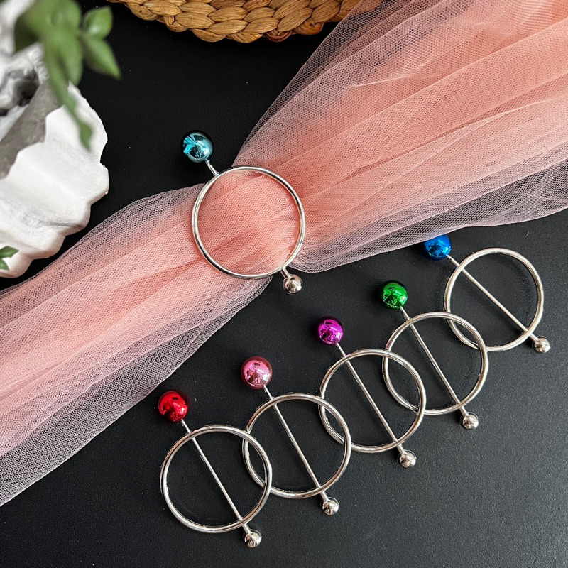 Ring Sabuk Hijab Simple Warna Silver