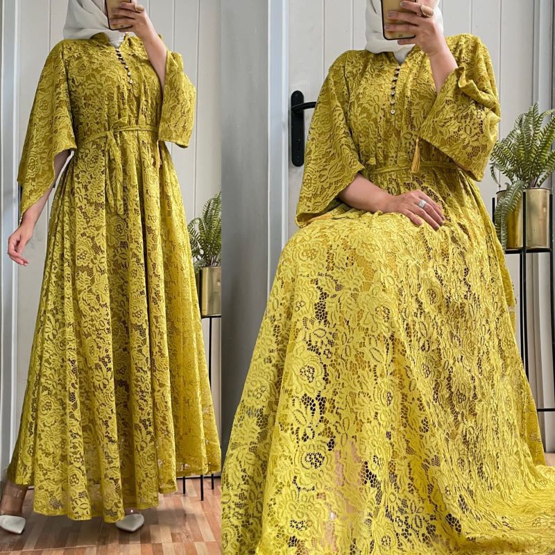 GAMIS LUNA MAYA  FULL BROKAT # LD FREE SAMPAI 130#MODEL NEW KAFTAN