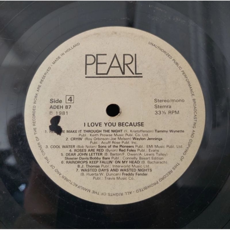 Vinyl Piringan Hitam 12 inch Pearl - I love You Because