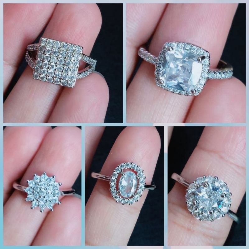 cincin xuping silver berlapis emas dengan mata zircon