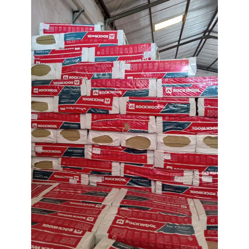Rockwool Density 80 ukuran 1200x600x50(MM) dan 1200x600x25(MM) Peredam Suara Merk Rockwool Ori Malay