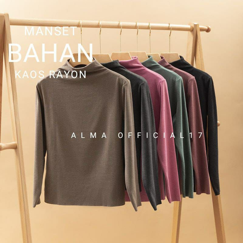 Manset Baju Perempuan Lengan Panjang Bahan Kaos Rayon