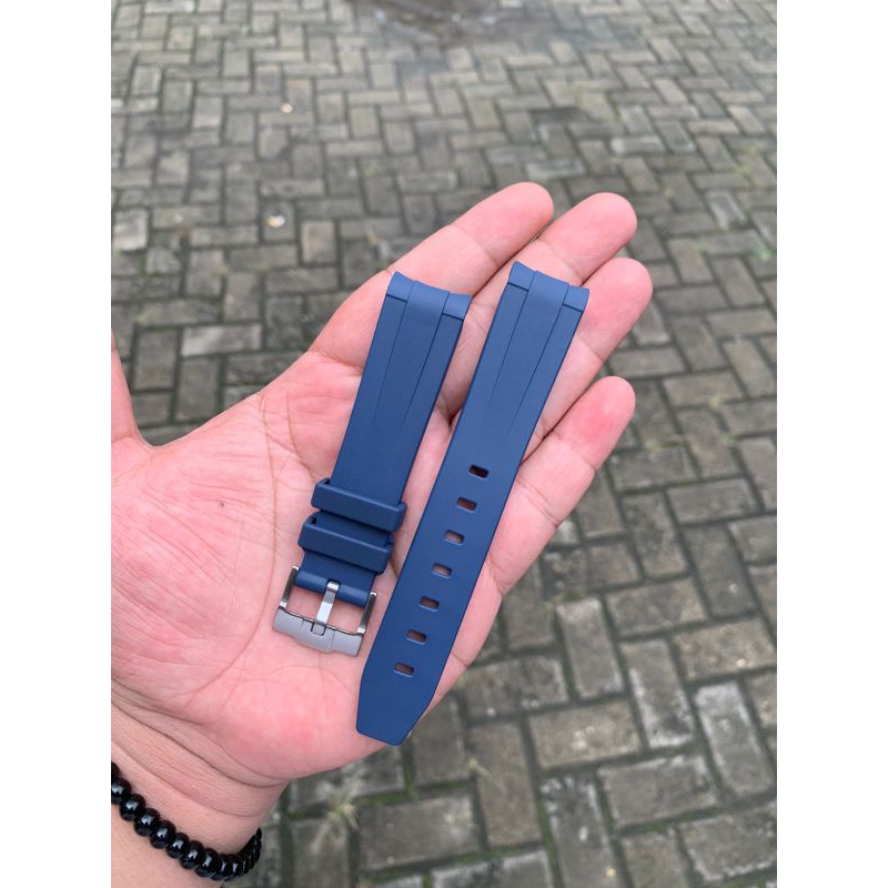 Strap Tali Jam Tangan Rolex Rubber Navy Size 20MM