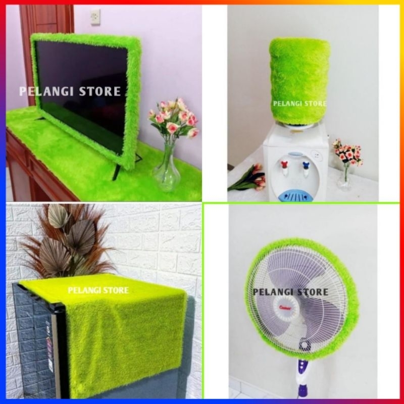 Paket Hemat 4 In 1 Set Bando Tv 40 - 43 Inch Alas Taplak Meja Tv Uk 150x50 Taplak Kulkas Sarung Galo