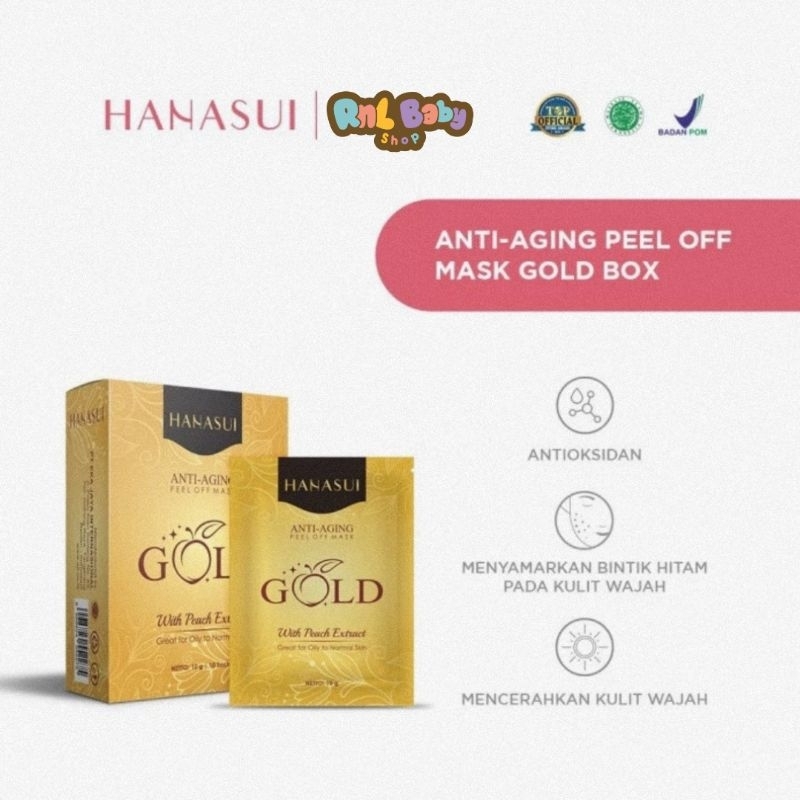 Hanasui Peel Of Mask Gold 1 Box Isi 10 Sachet - Masker Wajah