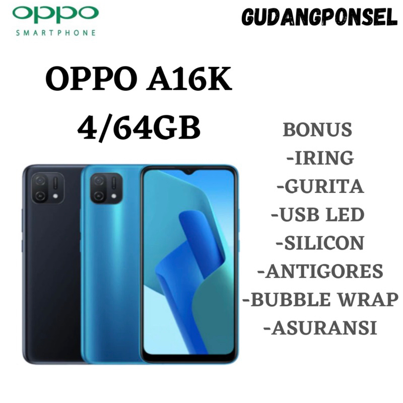 OPPO A16K RAM 4/64GB GARANSI RESMI OPPO + BONUS