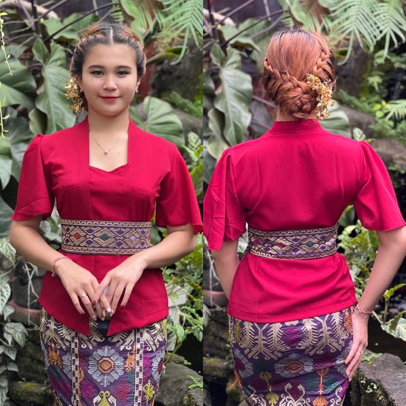 kebaya bet lengan rumbai kupu - kebaya jadi polos modern