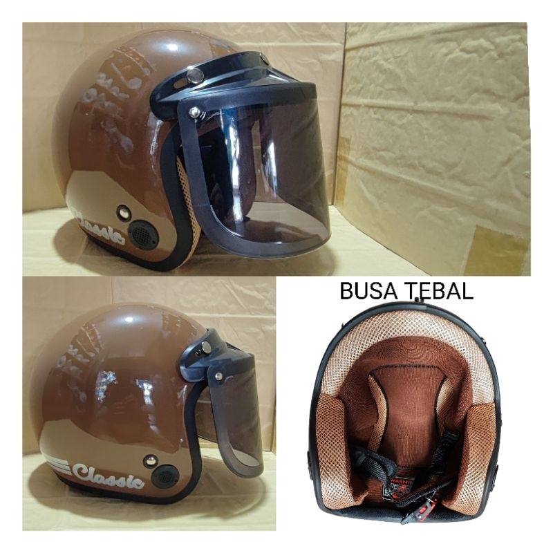 Helm Bogo Classic Warna Capucino Glossy SNi