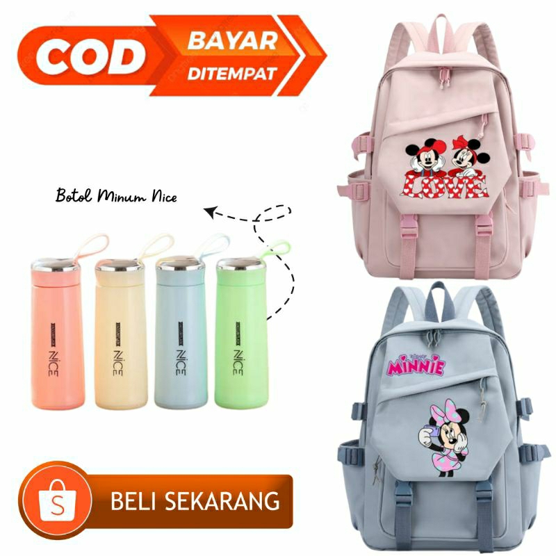 NIQABIS Tas Ransel Anak Perempuan Mickey Minnie Mouse Tas Sekolah SD Murah