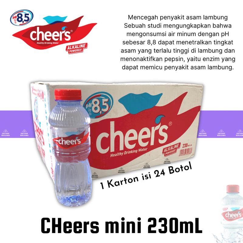 ❤️UB❤️ {KARTONAN} CHEERS MERAH AIR MINERAL MINI 230ML