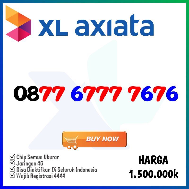 Nomor Cantik XL Nomer Kartu Perdana XLaxiata No 6777 7676