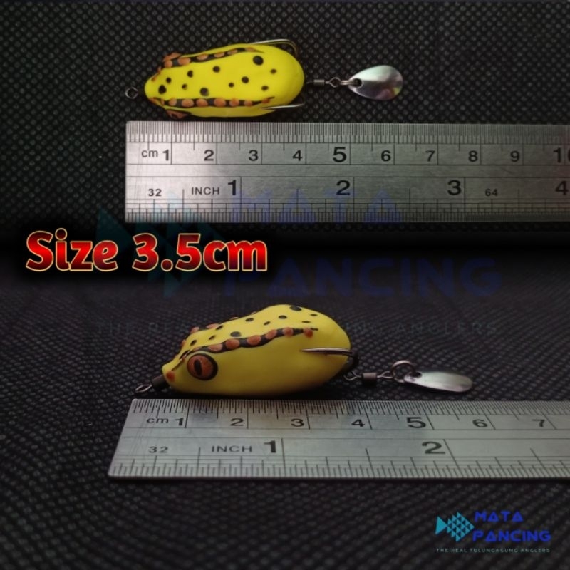 Rocky motif realistis 3D umpan pancing casting mini soft frog 3.0cm 3.5cm umpan casting gabus UV bright finishing kodok tiruan katak karet latex