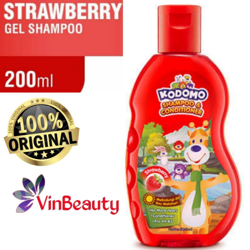 KODOMO SHAMPOO &amp; CONDITIONER STRAWBERRY 200 ML / KODOMO SHAMPO ANAK 200ML