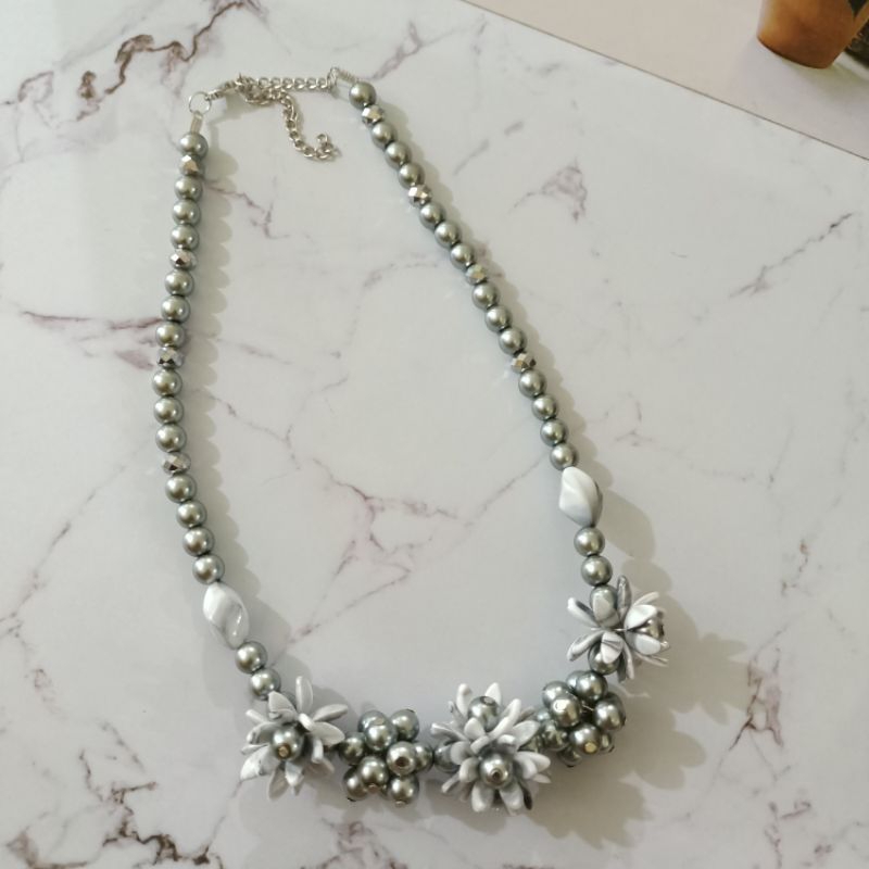 Kalung Hijab Mutiara Kristal Kalung Choker Daily Hijab