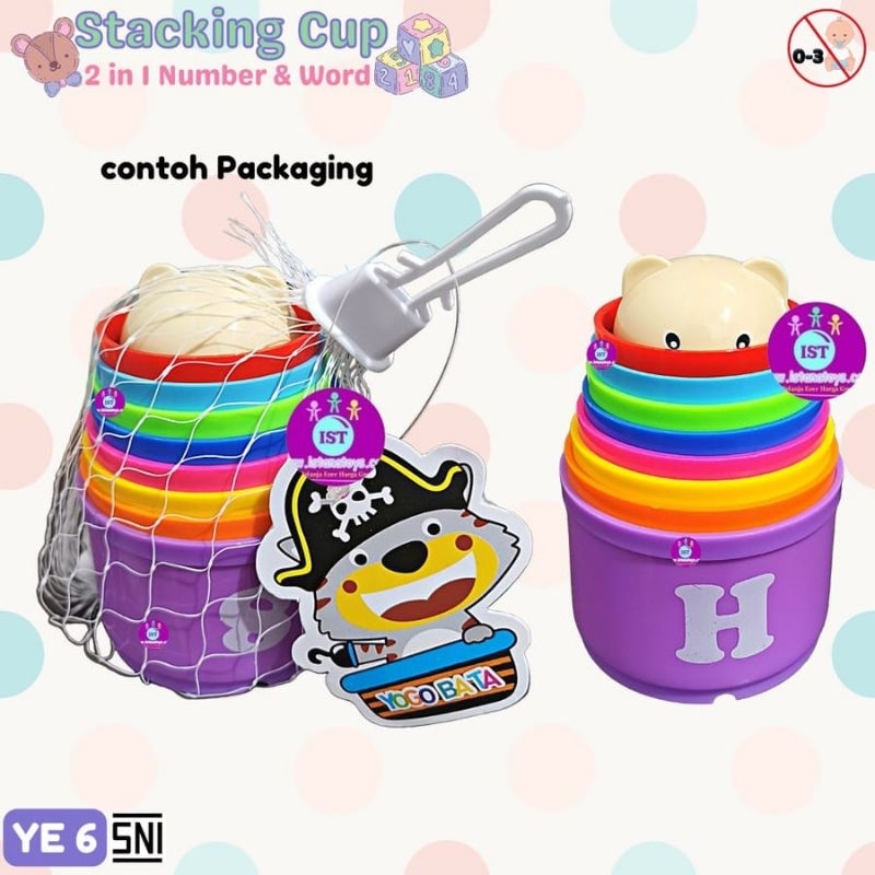 Mainan Edukasi YE 6 Stacking Cup / Mainan Edukasi Susun Gelas Sensory Play