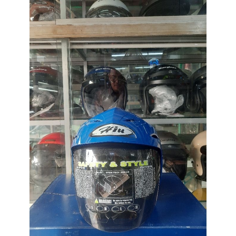 Helm Biru TNI AL Hiu Nico R Blue Mild