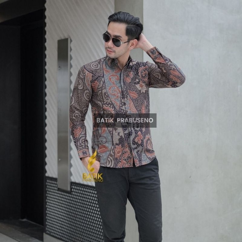 Batik Premium Pria Slimfit Lengan Panjang Lapis Furing