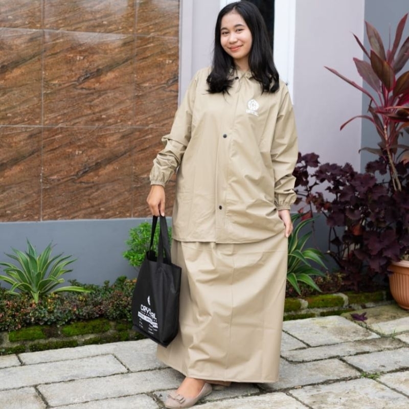 JAS HUJAN, RAINCOAT Setelan Rok Anti Rembes By CRYSTAL