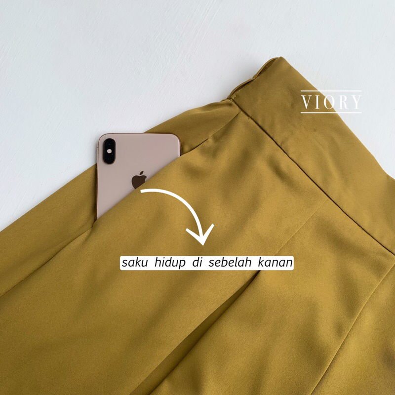 PRIMADONA KULOT / Kulot Lipit Oversize Highwaist / Premium / Lebar / Putih Kuning Biru Hitam