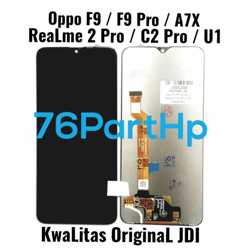 Lcd Touchscreen Fullset Kwalitas Original JDI Oppo F9 - F9Pro - A7X - Realme 2 pro - C2 Pro - U1 - Hitam