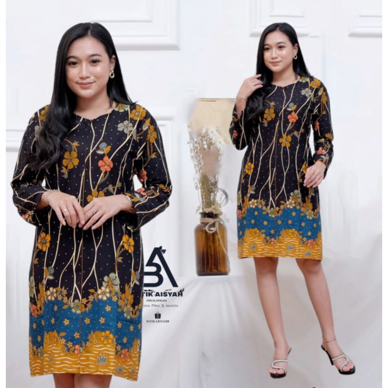 Tunik Batik Jumbo Atasan Batik Wanita Modern Kekinian Batik Tunik Terbaru 2022 Baju Kerja Baju Konda