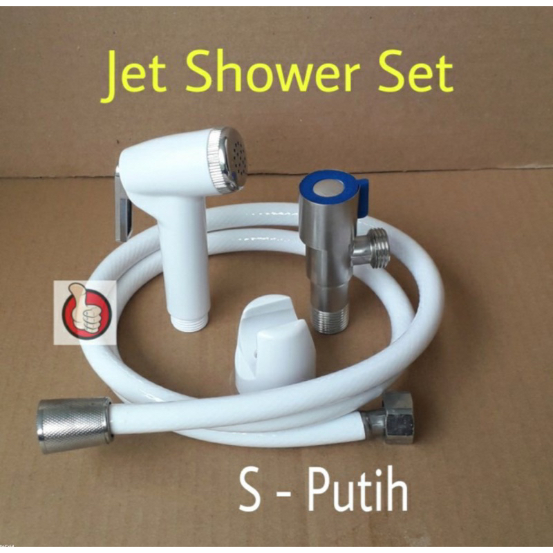 Paket Murah Jet Washer Toilet Jet Spray + Stop Kran Stainlees Sus 304 Ukuran 1/2 Inc/ jet washwer model toto putih + stop kran kloset stanlis sus 304 ukuran 1/2 stok terbatas pket hmt shower toilet + kran closet stanlis murah shower plus kran stanlis sale