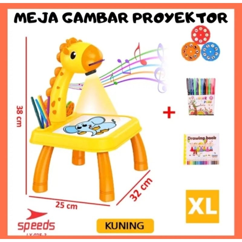 Mainan anak meja gambar proyektor ada lampu dan musiknya Mainan meja gambar Mainan meja melukis main