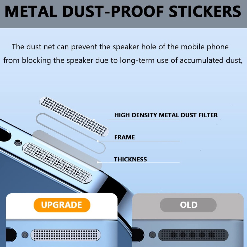 Metal Steel !! Net Stickers Speaker Mesh Anti Dust Proof Stiker Mobile Phone Dustproof Jaring Anti Debu Portable Universal Untuk Sticker/Smartphone Kotor/]AntiDust kotoran tempelan lubang handphone hp iPhone 12 14 13 11 Promax Pro max Mini Plus 5G SE