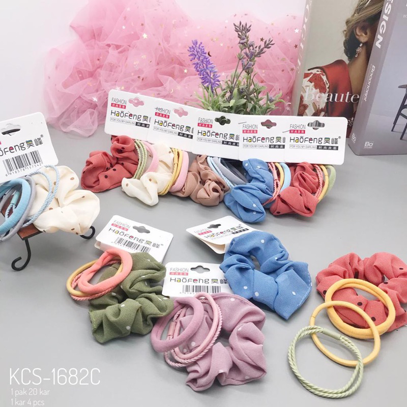 Ikat Rambut Scrunchie Transparan Sunflower / Ikat Rambut Korea / Kunciran Rambut Bunga